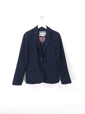 Joules Jacket Size 14 Navy Aster Blazer Hacking Herringbone Cotton Country - Image 1 of 4