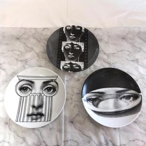 FORNASETTI Tema e Variazioni Teller 3er Set Vintage selten rund 26,5 cm gebraucht JP - Bild 1 von 13