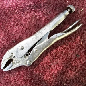 Alicates de bloqueo de mandíbula curva vintage Petersen Vise Grip 5WR Dewitt EE. UU. - Imagen 1 de 6