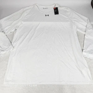 Under Armour Shirt Men's 4XL UA 2.0 Long Sleeve Locker Tee Loose Heatgear White - Picture 1 of 7
