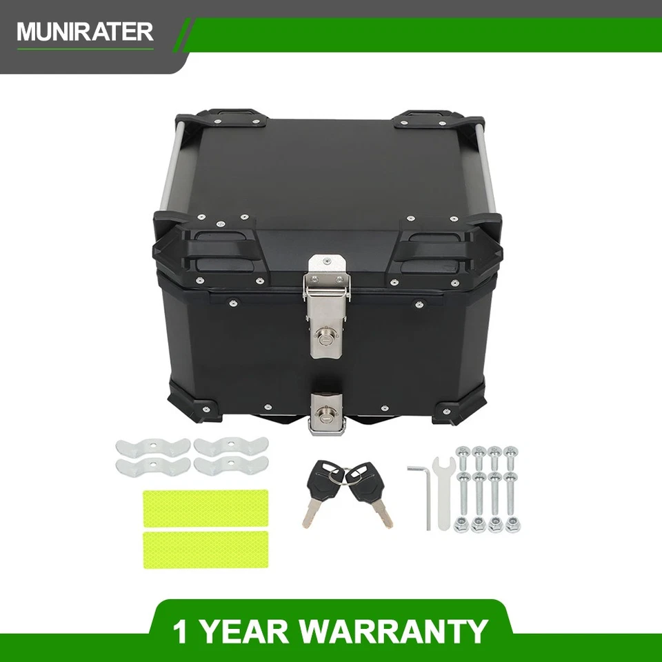 Maleta trasera de aluminio 45L para maletero de motocicleta scooter almacenamiento de equipaje tour EE. UU. Foto 1 de 4