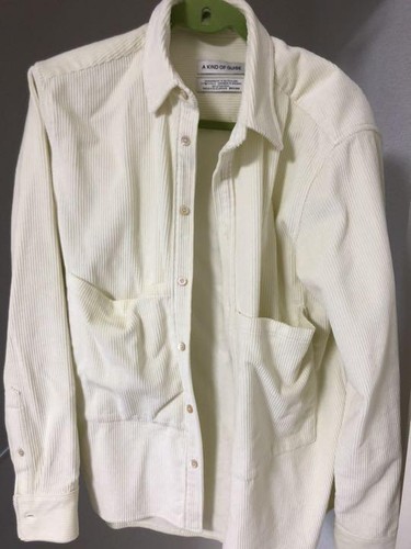 OFF WHITE AURALEE Giacca Camicia in Velluto a coste Bianco Fuori L