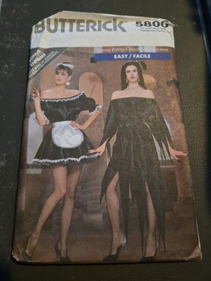 Butterick 5800 ~ A. Misses Costume French Maid  B.  Elvira Costume - Image 1 of 2