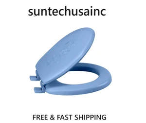 Bath Bliss Extra Soft Standard Round Toilet Seat Blue FREE SHIPPING