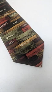 Larson Herren Krawatte Neuheit Bibel Bücher christlich bunt Seide - Bild 1 von 7