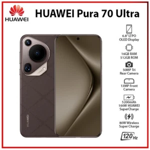 NEW Huawei Pura 70 Ultra BROWN 16GB+512GB Dual SIM Unlocked EMUI Mobile Phone - Picture 1 of 6