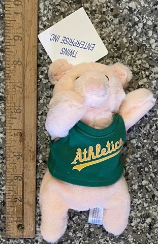 New Twins Enterprise MLB Oakland A’s Pink Pig 8” Beanie Baby Plush Toy NWT Cover