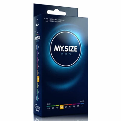 Condones de tamaño regular My Size PRO * 53 mm de ancho * Básico * CAJA al por menor de 10 piezas Foto 1 de 4