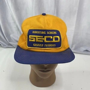Vintage SECO Grizzly Feeders Patch Trucker Hat Cap K-Products Made USA - Picture 1 of 10