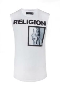 RELIGION MEN'S UP DOWN WHITE VEST - Picture 1 of 4