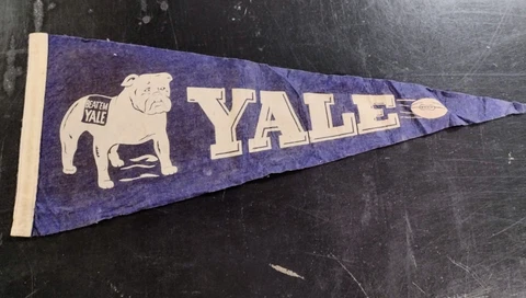 1950's Vintage Yale University Alumni Pennant Bulldog Mascot Handsome Dan Cover