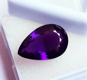 Natural Violet Amethyst Loose Gemstone Pear Shape 10 to 12 Ct Single Certified - Picture 1 of 8