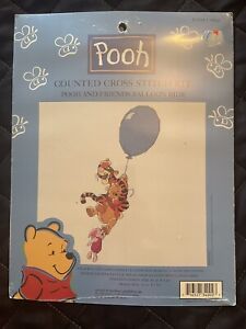 Disney Cross Stitch Kit #34002 "Pooh and Friends Balloon Ride"  12x6 NEW/SEALED