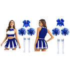 Women Uniform Party Skirt Color Block Costumes Cheerleading Outfits Skating