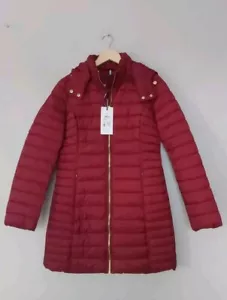 Joules "Canterbury" Padded Longline Burgundy Coat UK 8 BNWT - Picture 1 of 5