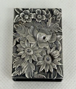 S KIRK & SON Repousse Floral #90F Plata Esterlina CAJA A JUEGO ESTUCHE SOPORTE #2 - Imagen 1 de 4