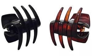 Clip de garra de cabello Parcelona French Neo pequeño negro N cubierto con resorte de celuloide - Imagen 1 de 9