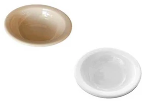 Vintage Melamin 3,5 Unzen Obstsalat Servieren Affe Schüssel 4-1/4" Melmac hellbraun weiß - Bild 1 von 14