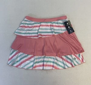 New Ocean Coast Skort Skirt Women L Striped Ruffled Pink Pastels UPF 30 Beach - Picture 1 of 11