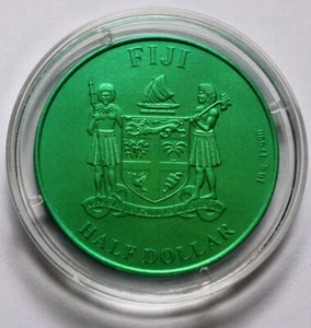Moneda Fiji Fiji 2020 medio dólar camping TITANIO 990 - Imagen 1 de 2