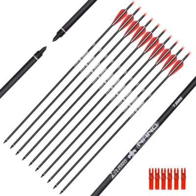 Carbon Hunting Target Practice Arrow Removable Tips for Compound & Recurve Bow - Image 1 of 4