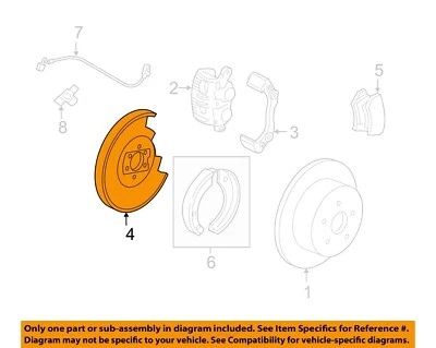 Componentes de freno de suspensión trasera Ford OEM 04-08 F-150 - placa de respaldo 4L3Z2C029AA Foto 1 de 2