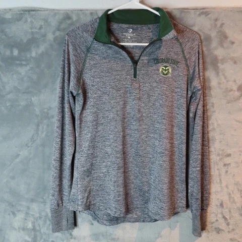 COLORADO STATE Jacket Womens Small S 1/4 Zip Pullover Gray L/S Shirt COLOSSEUM Cover