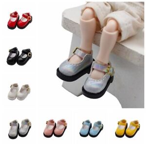 1Pair Round Toe 12 BJD Doll PU Shoes Mini OB11 Princess Shoes  Children Toys