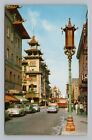 Postcard Chinatown San Francisco California CA Grant Avenue Cars Lamp View 108