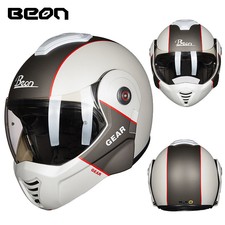 BEON Flip-up Motorcycle Helmet Modular Open Full Face Helmet ECE Safety Knight 