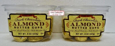 Trader Joe's Dark Chocolate Almond Butter Cups 8oz 227g (2 Tubs) - Image 1 of 2