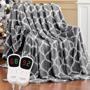 Heizdecke Queen Size beheizbare Flanell Auto-Off weiche Bettwäsche - Bild 1 von 8