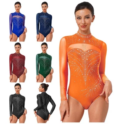 Damen Bodysuit Tanz Urlaub Jumpsuit Kostüm Tanzkleidung Leistung Mode Langarm - Bild 1 von 4