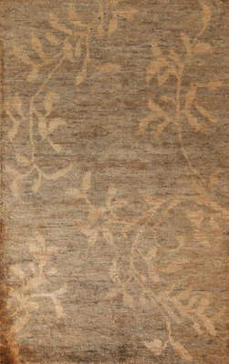 Abstract Nature Print Room Size Rug 7x10 Modern Hand-made Oriental Carpet - Image 1 of 4