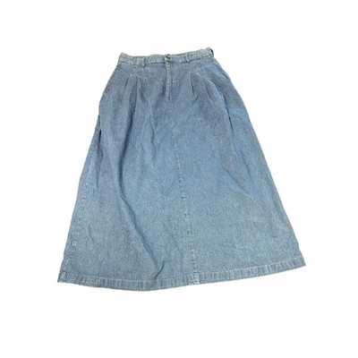 Ruff Hewn Denim Maxi Skirt Women's Plus 16 Button Accent Prairie Western Cowgirl - Image 1 of 4