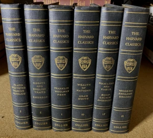Harvard Classics 1909 Vol 1 2 3 10 17 18 Lot 6 Antique Books Franklin Plato - Picture 1 of 13