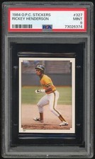 1984 O-Pee-Chee Stickers Rickey Henderson #327 PSA 9