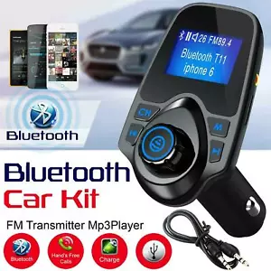 Kit de coche Bluetooth transmisor FM reproductor de MP3 doble cargador USB radio inalámbrica auxiliar - Imagen 1 de 11