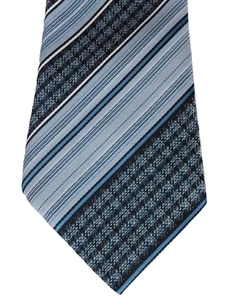 Houndstooth vintage striped grey tie Canda C and A made in Ireland washable - Picture 1 of 4