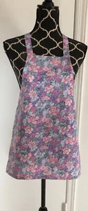 NEW DESIGN Handmade Child Size Apron - PURPLE FLORAL - Picture 1 of 2