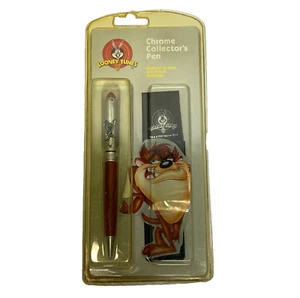 Vintage 1997 TAZ Looney Tunes Chrome Collector's Pen with Gift Pouch NEW Sealed - Picture 1 of 10
