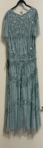 Adrianna Papell Women's Beaded Midi Flutter Dress SIZE 14 - Picture 1 of 5