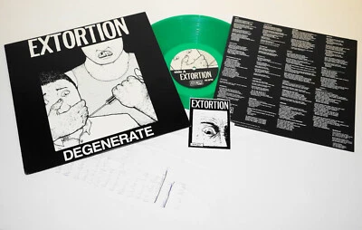 Extortion – Degenerate 2006 USA 12" LP Green Transparent Vinyl Complete DEEP SIX - Image 1 of 4