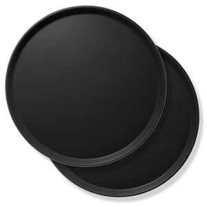 (2pc) Round Restaurant Serving Trays - NSF, Non-Slip Food Service Bar Hotel Tray - Picture 1 of 14