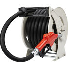 Fuel Hose Reel 1" x 50' Retractable Diesel Hose Reel w/ Automatic Refueling Gun