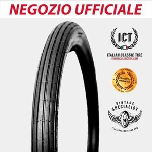 2.50x17 Striped Original ICT Motorcycle Tires Approved 2.50-17 Ribbed Pull - Picture 1 of 6