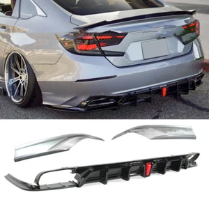 FOR 2018-22 ACCORD YOFER V2 LED REAR DIFFUSER+ LUNAR SILVER METALLIC CORNER SPAT - Picture 1 of 5