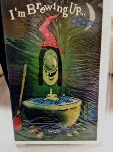 Halloween Greeting Card NIP Witch Unused+env - Picture 1 of 3