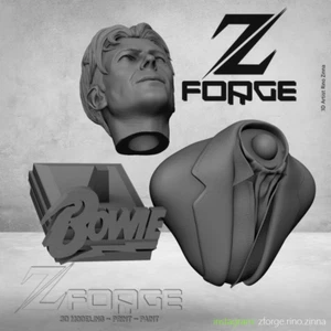 MODEL KIT UNPAINTED DAVID BOWIE BUST UNPAINTED 18cm - Foto 1 di 9