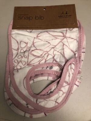 Babero a presión de bambú rosa Aden + Anais (3 por paquete) Foto 1 de 4